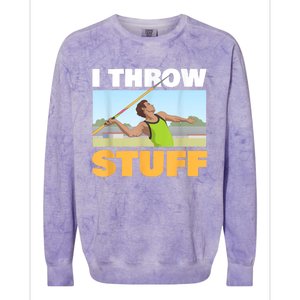 I Throw Stuff For A Shot Put Player Or Shot Putter Colorblast Crewneck Sweatshirt