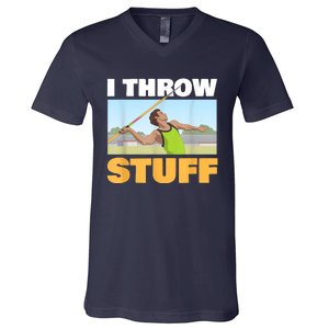 I Throw Stuff For A Shot Put Player Or Shot Putter V-Neck T-Shirt