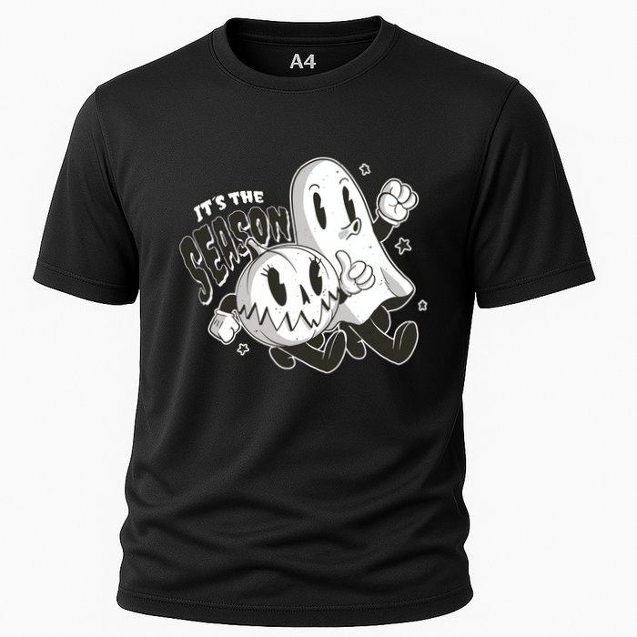 It's The Season Halloween Ghost And Pumpkin Cooling Performance Crew T-Shirt