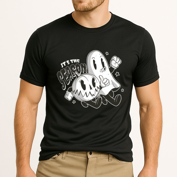 It's The Season Halloween Ghost And Pumpkin Cooling Performance Crew T-Shirt