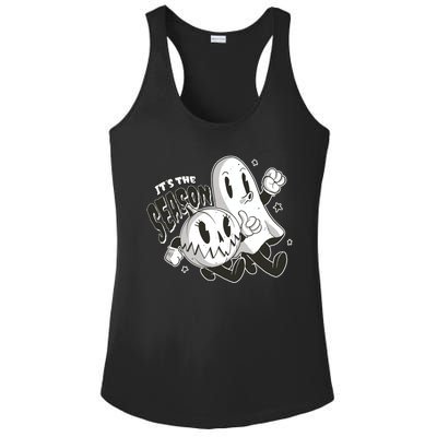 It's The Season Halloween Ghost And Pumpkin Ladies PosiCharge Competitor Racerback Tank