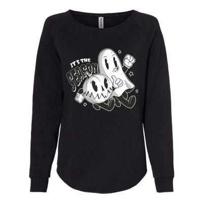 It's The Season Halloween Ghost And Pumpkin Womens California Wash Sweatshirt