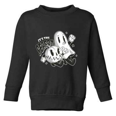 It's The Season Halloween Ghost And Pumpkin Toddler Sweatshirt