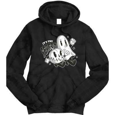 It's The Season Halloween Ghost And Pumpkin Tie Dye Hoodie