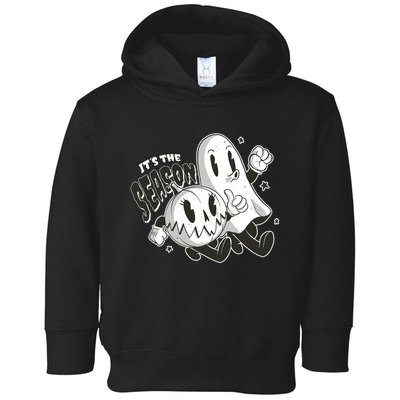 It's The Season Halloween Ghost And Pumpkin Toddler Hoodie