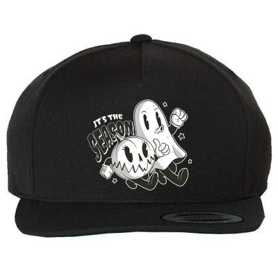 It's The Season Halloween Ghost And Pumpkin Wool Snapback Cap