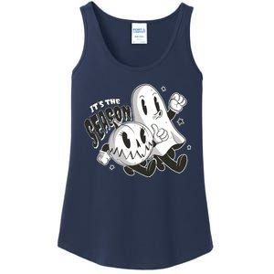 It's The Season Halloween Ghost And Pumpkin Ladies Essential Tank