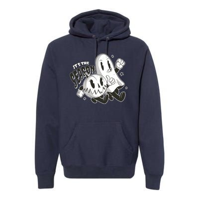 It's The Season Halloween Ghost And Pumpkin Premium Hoodie