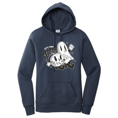 It's The Season Halloween Ghost And Pumpkin Women's Pullover Hoodie