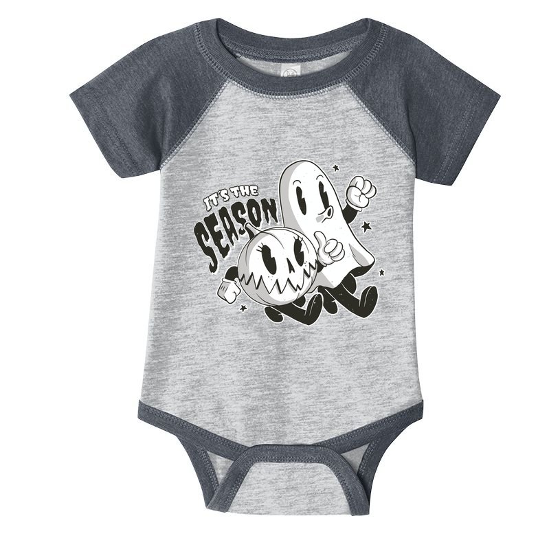It's The Season Halloween Ghost And Pumpkin Infant Baby Jersey Bodysuit