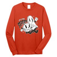 It's The Season Halloween Ghost And Pumpkin Long Sleeve Shirt