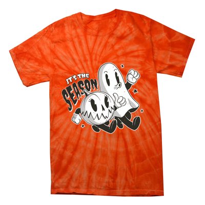 It's The Season Halloween Ghost And Pumpkin Tie-Dye T-Shirt