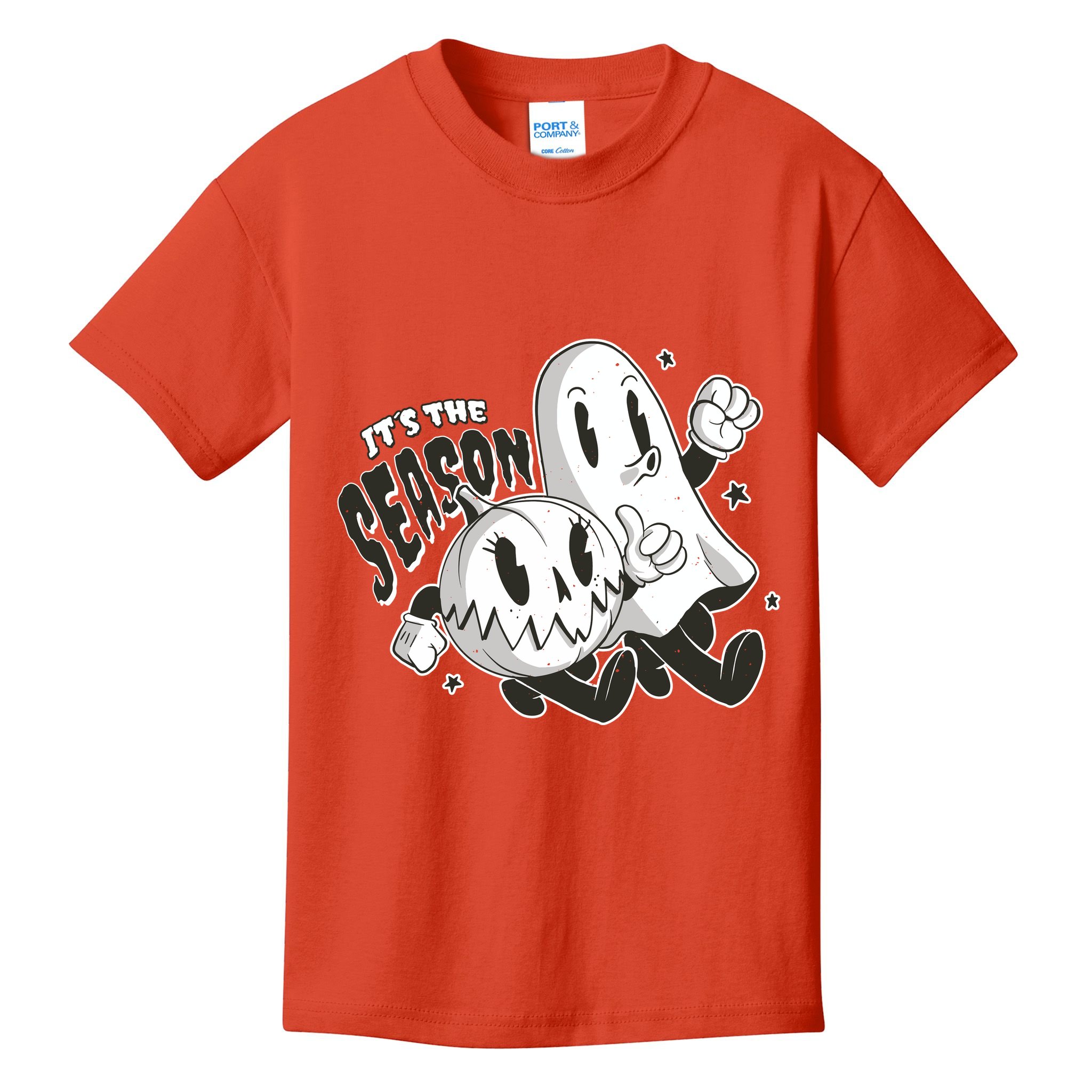 It's The Season Halloween Ghost And Pumpkin Kids T-Shirt