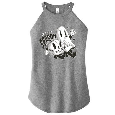 It's The Season Halloween Ghost And Pumpkin Women’s Perfect Tri Rocker Tank