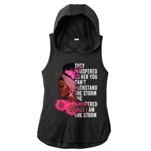 I'm The Storm Black Womens African Breast Cancer Pink Ribbon Ladies PosiCharge Tri-Blend Wicking Draft Hoodie Tank