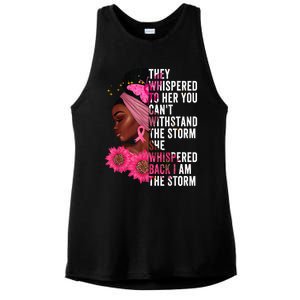 I'm The Storm Black Womens African Breast Cancer Pink Ribbon Ladies PosiCharge Tri-Blend Wicking Tank