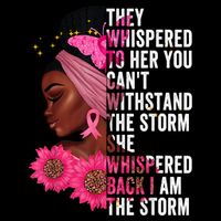 I'm The Storm Black Womens African Breast Cancer Pink Ribbon T-Shirt