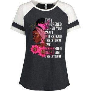 I'm The Storm Black Womens African Breast Cancer Pink Ribbon Enza Ladies Jersey Colorblock Tee