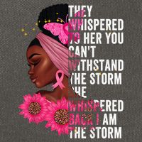 I'm The Storm Black Womens African Breast Cancer Pink Ribbon Cotton Canvas Backpack