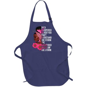 I'm The Storm Black Womens African Breast Cancer Pink Ribbon Full-Length Apron With Pockets