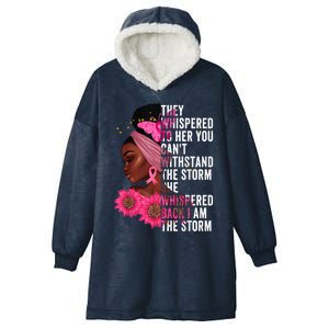 I'm The Storm Black Womens African Breast Cancer Pink Ribbon Hooded Wearable Blanket