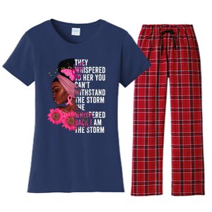 I'm The Storm Black Womens African Breast Cancer Pink Ribbon Women's Flannel Pajama Set