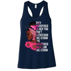 I'm The Storm Black Womens African Breast Cancer Pink Ribbon Women's Racerback Tank