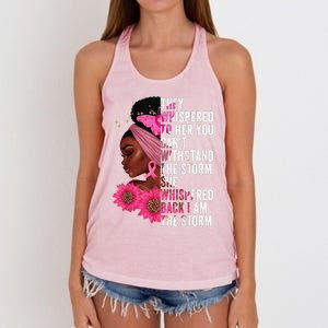 I'm The Storm Black Womens African Breast Cancer Pink Ribbon Women's Knotted Racerback Tank