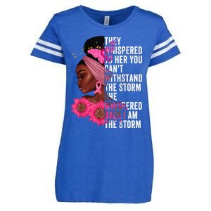 I'm The Storm Black Womens African Breast Cancer Pink Ribbon Enza Ladies Jersey Football T-Shirt