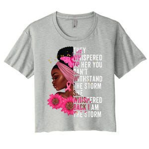 I'm The Storm Black Womens African Breast Cancer Pink Ribbon Women's Crop Top Tee