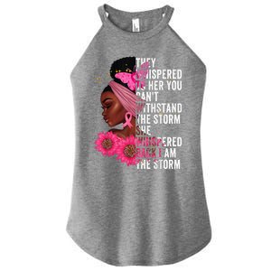 I'm The Storm Black Womens African Breast Cancer Pink Ribbon Women's Perfect Tri Rocker Tank