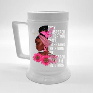 I'm The Storm Black Womens African Breast Cancer Pink Ribbon Beer Stein