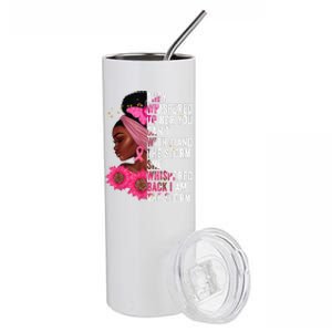 I'm The Storm Black Womens African Breast Cancer Pink Ribbon Stainless Steel Tumbler