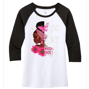 I'm The Storm Black Womens African Breast Cancer Pink Ribbon Women's Tri-Blend 3/4-Sleeve Raglan Shirt