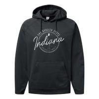 Indiana The State Est. 1816 Patriotic Pride Indiana Performance Fleece Hoodie