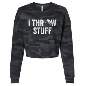 I Throw Stuff Shot Put Athlete Throwing Cropped Pullover Crew