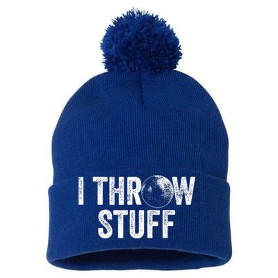 I Throw Stuff Shot Put Athlete Throwing Pom Pom 12in Knit Beanie