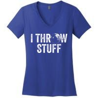 I Throw Stuff Shot Put Athlete Throwing Women's V-Neck T-Shirt