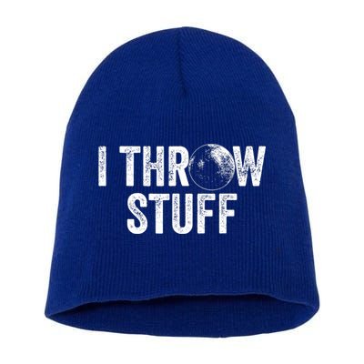 I Throw Stuff Shot Put Athlete Throwing Short Acrylic Beanie