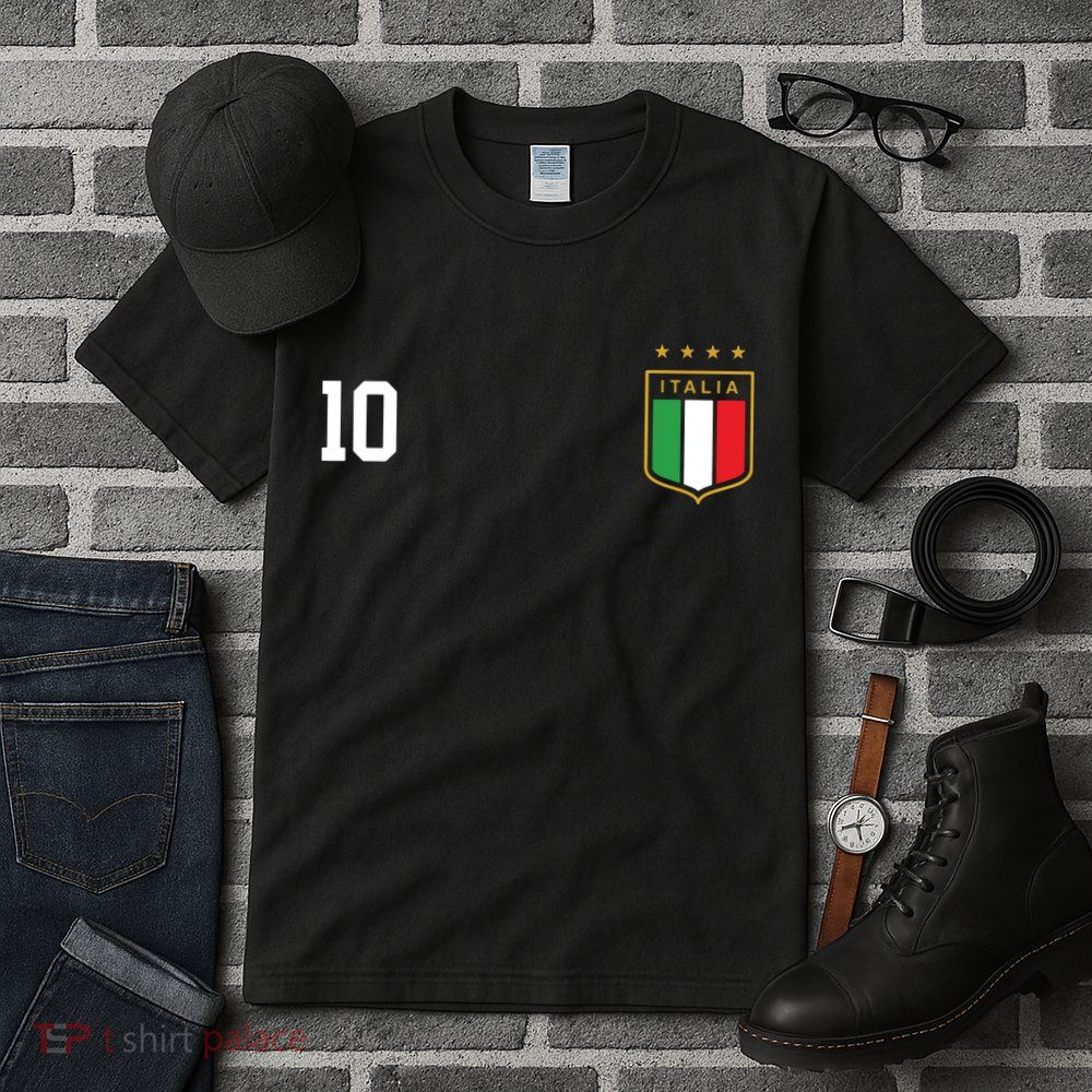 Italia Team Sports Number 10 Italy Soccer Italian Flag Tall T-Shirt