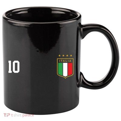 Italia Team Sports Number 10 Italy Soccer Italian Flag 11oz C Handle Ceramic Mug