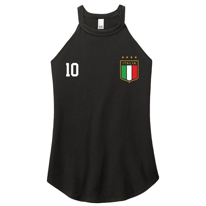 Italia Team Sports Number 10 Italy Soccer Italian Flag Women's Perfect Tri Rocker Tank