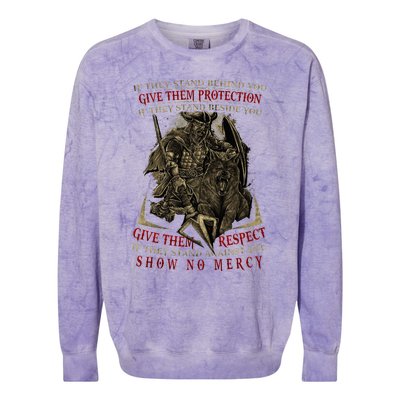 If They Stand Behind You Give Them Protection Viking Colorblast Crewneck Sweatshirt