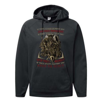 If They Stand Behind You Give Them Protection Viking Performance Fleece Hoodie