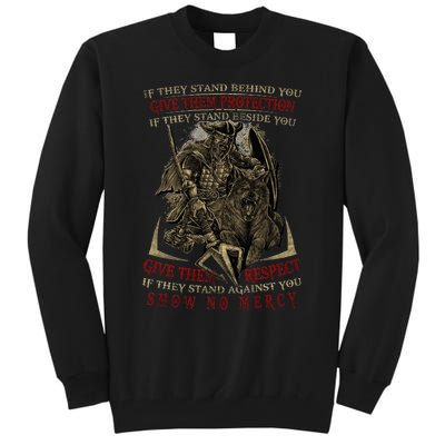 If They Stand Behind You Give Them Protection Viking Tall Sweatshirt