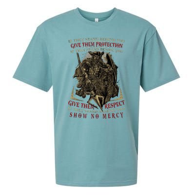 If They Stand Behind You Give Them Protection Viking Sueded Cloud Jersey T-Shirt