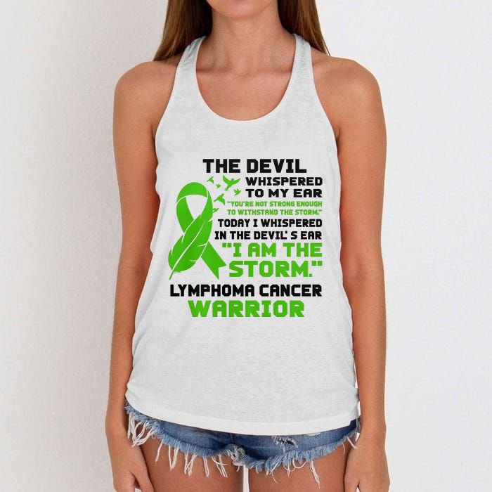 IM The Storm Lymphoma Cancer Awareness Women's Knotted Racerback Tank