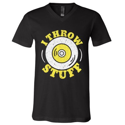 I Throw Stuff Athlete Sport Track And Field Discus Throw V-Neck T-Shirt