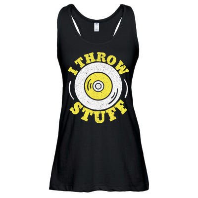I Throw Stuff Athlete Sport Track And Field Discus Throw Ladies Essential Flowy Tank