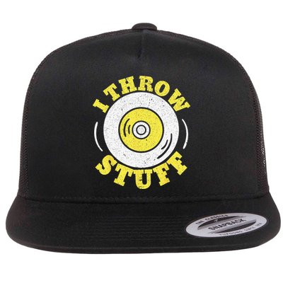 I Throw Stuff Athlete Sport Track And Field Discus Throw Flatbill Hat